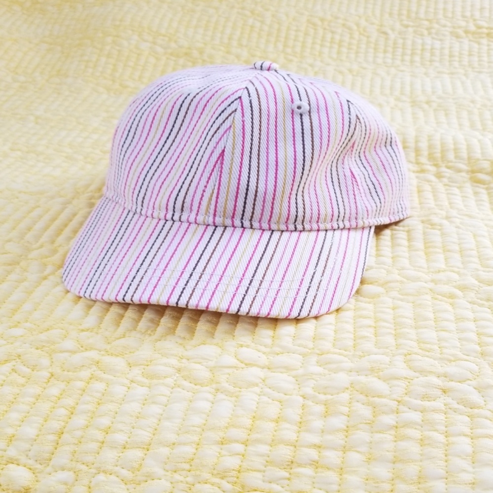 Madewell baseball cap in pink multistripe NWT